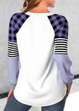 Patchwork Snowman Print Long Sleeve T Shirt