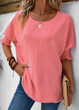 Smocked Half Sleeve T Shirt