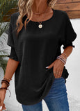 Smocked Half Sleeve T Shirt