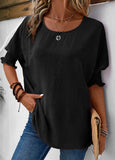 Smocked Half Sleeve T Shirt