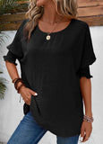 Smocked Half Sleeve T Shirt