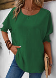 Smocked Half Sleeve T Shirt