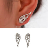 Silver Angle Swings Rhinestone Earrings