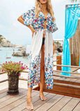 Floral Printed Wrap Cover Up - soofoom.com