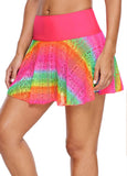 Mid Waist Rainbow Color Printed Swimdress - soofoom.com