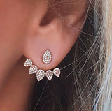 Rhinestone Water Drops Shape Gold Earrings - soofoom.com