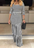 Plus Size Striped Maxi Dress - soofoom.com