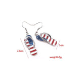 Flag Printed  Silver Earrings