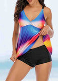 Printed  Strappy Back Tankini Set