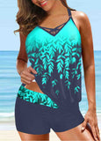 Printed Wide Strap Tankini Set