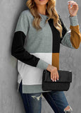 Color Block Long Sleeves Pullover Sweatshirt