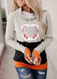 Halloween Thumb Pullover Crew Neck Hoodie