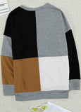 Color Block Long Sleeves Pullover Sweatshirt