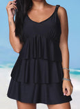 Solid Color Strap Sexy Swimdresses Swimsuits - soofoom.com