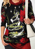 Christmas Print Pullover Long Sleeve Top