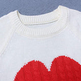 Cute Heart Print Knitted Sweaters