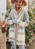 NEW! Aztec Print Open Front Knitted Cardigan