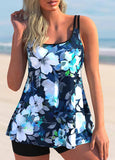 Floral Print Spaghetti Strap Tankini Set