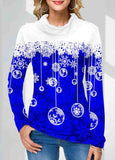 Christmas Snowflake Print  Sweatshirt