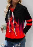 Drawstring Christmas Print Cowl Neck Sweatshirt