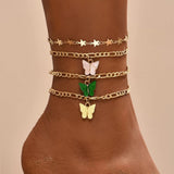 Butterfly Design Anklet Set