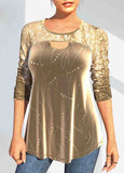 Sequin Printed  Party Design T Shirt