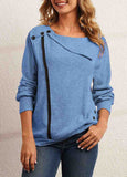 Solid Button Lapel Knit Sweater