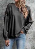 Round Neck Button Sweatshirt