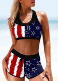 American Flag Print Bikini Set