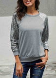 Sequin Stitched Crew Neck Sweatshirt