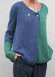 Stitched Button V-Neck Sweater