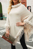 Wool Collar Knitted Cape