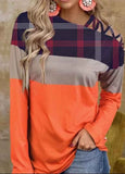 Color Block Criss-Cross One Sided   T-Shirt