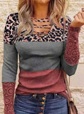 Sexy Knitted lace printed T-shirt