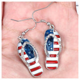 Flag Printed  Silver Earrings