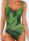 Floral Printed Strap One-piece Swimsuits