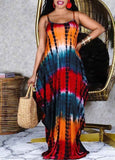 Tie Dye Print Spaghetti Strap Maxi Dress