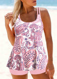 Paisley Print Double Straps  Tankini Set