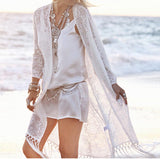 Polyester Solid Mesh Cover-Ups Swimwear - soofoom.com