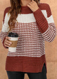 Knitted Round Neck Long Sleeve Thick Sweater