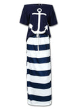 Boat Anchor Print T-Shirt & Striped Skirt Set