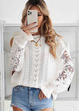 Lace Stitched Knit Pullover Top