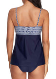 Crossover Hem Chevron Print  Tankini Set