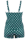 Polka Dot Print Slim Tankini Set