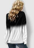 Ombre Lace Up Long Sleeve Sweatshirt