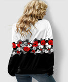 Ombre Lace Up Long Sleeve Sweatshirt