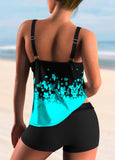 Floral Printed Ombre Beach Tankini Set