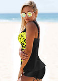 Printed Wide Strap Tankini Set