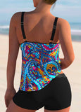 Paisley Print Spaghetti Strap Tankini Set