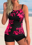 Leaf Print Spaghetti Strap Tankini Set